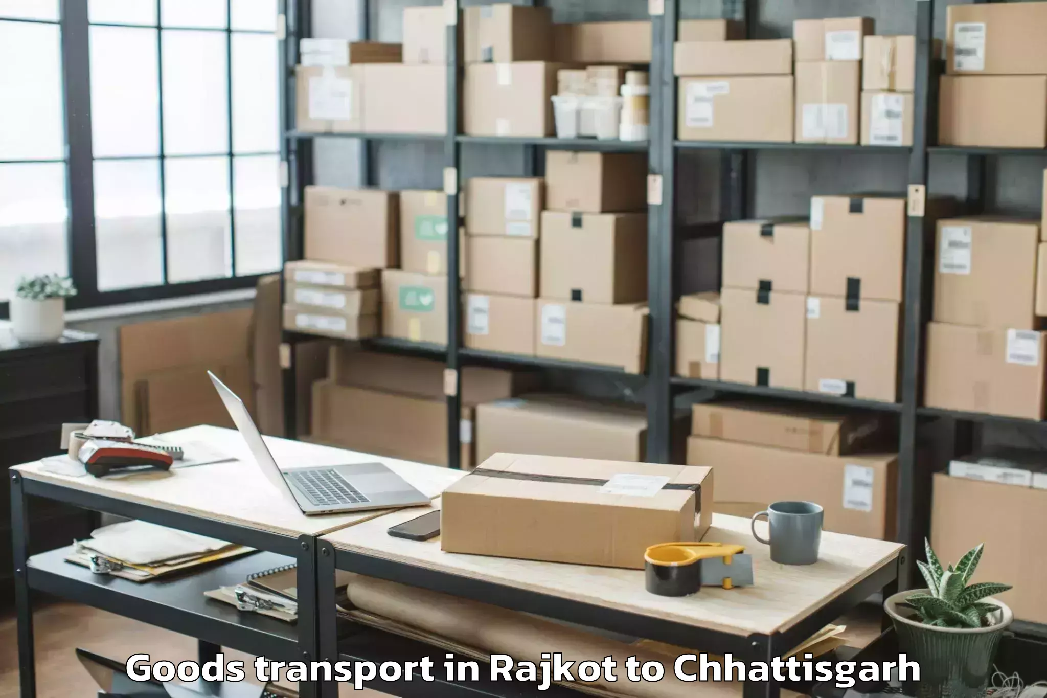 Rajkot to Durg Goods Transport Booking